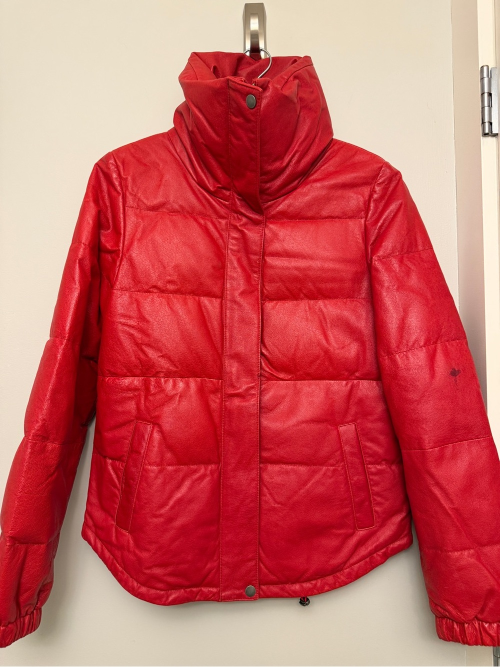 Danier Bold Red Quilted Puffer Jacket